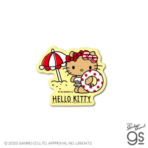 日焼けハローキティ ダイカットミニステッカー ビーチ 夏 海 サンリオ sanrio 可愛い ミニサイズ 人気 キティちゃん キャラクター gs 公式グッズ SAN169