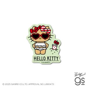 日焼けハローキティ ダイカットミニステッカー サングラス 夏 海 サンリオ sanrio 可愛い ミニサイズ キティちゃん キャラクター gs 公式グッズ SAN172