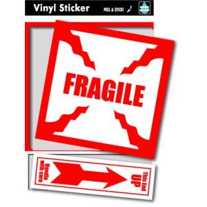 SK123 FRAGILE 12 荷造りステッカー大 スーツケースや機材ケースに