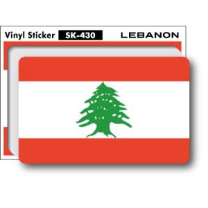 SK430 国旗ステッカー レバノン LEBANON 100円国旗 旅行 スーツケース 車 PC スマホ｜we-love-sticker