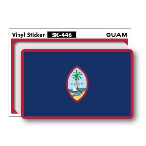 SK446 国旗ステッカー グアム 島旗 GUAM 100円国旗 旅行 スーツケース 車 PC スマ...