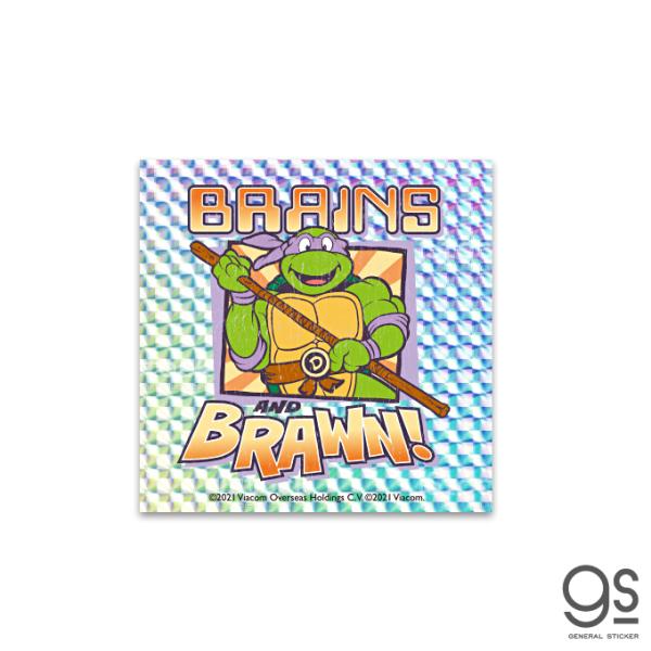 ミュータント・タートルズ キラキラ スクエア BRAINS BRAWN! キャラクターステッカー レ...