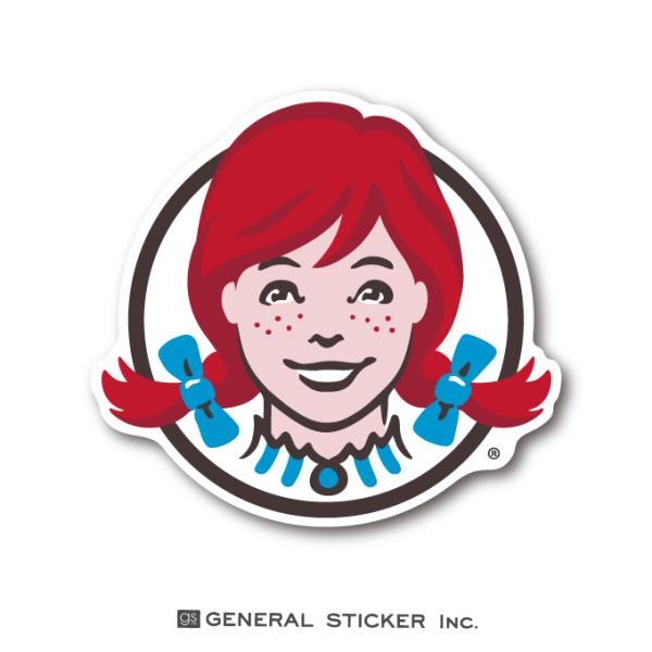 ウェンディーズ ステッカー Mサイズ ウェンディーちゃん WENDY&apos;S ダイカット  キャラクター...