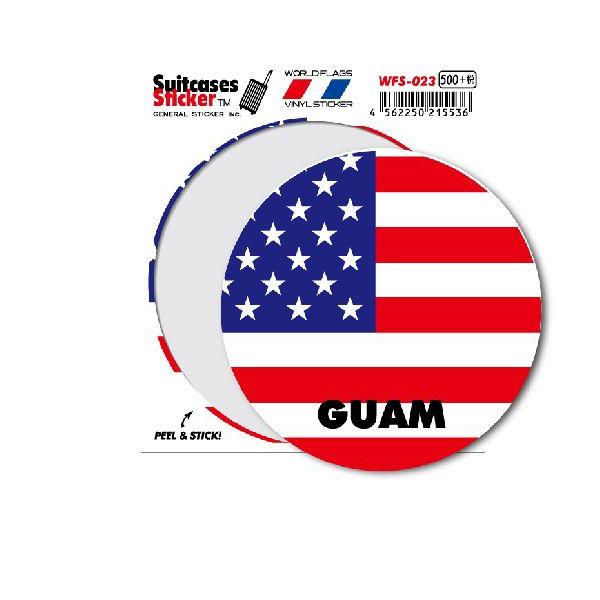 国旗ステッカー グアム GUAM サークル WFS023 トラベル ステッカー 旅行 グッズ