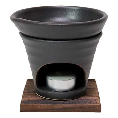 香炉 黒釉 茶香炉（青） [R11.8xＨ11.5cm] HANDMADE プレゼント ギフト 和食...