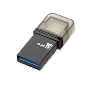 エレコム USBメモリ 16GB USB3.0 タイプC キャップ付 ブラック MF-CAU3116GBK｜we-st-villa-ge