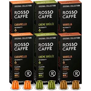 ロッソカフェ 60杯分 ネスプレッソ マシン用 コーヒー アルミ 互換カプセル Rosso Caffe カプセル 「フレーバーパック」 (バニラ・キャ｜we-st-villa-ge