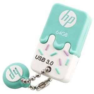 HP USBメモリ 64GB USB 3.0 ソーダグリーン アイスクリーム ゴム製 耐衝撃 防塵 のフラッシュドライブ x778w HPFD778W｜we-st-villa-ge