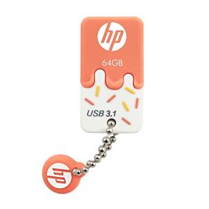 HP USBメモリ 64GB 高速 USB 3.1対応(Type-A Gen 1) 最大読出速度75MB/s、コーラル アイスクリーム ゴム製 耐衝撃｜we-st-villa-ge
