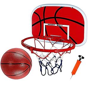 [TradeWind] バスケットゴール バスケットリング ネット バスケ ボード 壁掛け シュート練習 ボール エアポンプセット ミニサイズ(ブラウ｜we-st-villa-ge