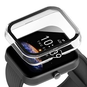 For Amazfit Bip 3/Bip 3 Pro ケース カバー ガラスフィルム 一体型 Ubefuu 全面保護 高透過率 高感度タッチ 軽量｜we-st-villa-ge