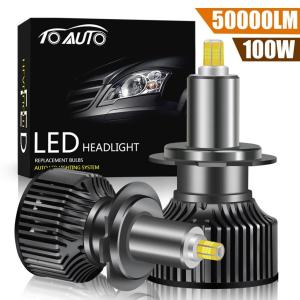 H1 H7 led車のヘッドライトの球根H8 H11 50000LMライトHB3 9005 HB4 9006 Hir2 9012ターボバイled用自動フォグランプ