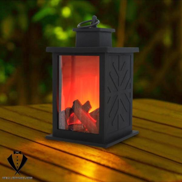 シミュレーション暖炉ライト LEDチャコールフレームウィンドランプ 創造的な小さな装飾品 ローソク足...