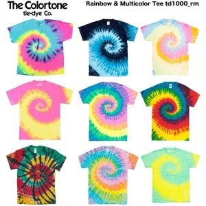 [ ColorTone ] カラートーン 米国ブランド レインボー＆マルチカラー タイダイ 絞り 染め Tシャツ 半袖 タイダイ 9バリエーション S~2XL TD1000-RM [並行輸入品]