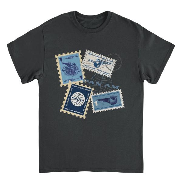 【公式新品】PAN AM POSTAGE STAMPS MONTAGE BLACK パンナム Tシャ...