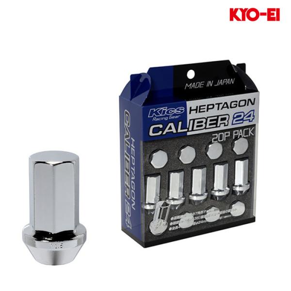 KYO-EI へプタゴンキャリバー24 クロームメッキ M12×P1.5 1セット(20個入り) H...
