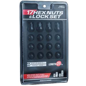 MID ナット M12×P1.25 ショートロックナットセット L31 ブラック 4H/5H用 17HEX M12XP1.25