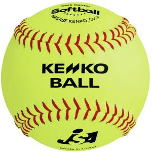 ナガセケンコー 革ソフトボール3号・検定球 （イエロー）