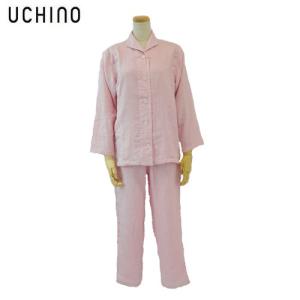 UCHINO(内野) マシュマロガーゼ ギンガムチェック レディスパジャマ(M) ピンク RPZ18313 M P ポイント10倍 送料無料 (沖縄・離島は除く)