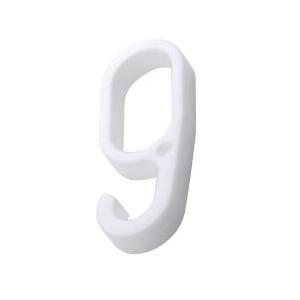 アルミハンガーパイプ用フック ホワイト 5個入の詳細画像1