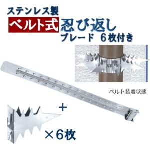 ベルト式忍び返し(縦樋・パイプ用)ブレード6枚付...の商品画像