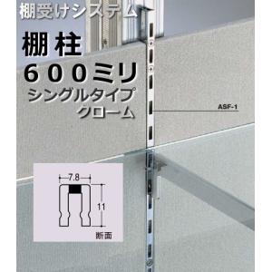 棚受け金具 棚柱(支柱レール) シングルタイプ600ミリ｜web-takigawa