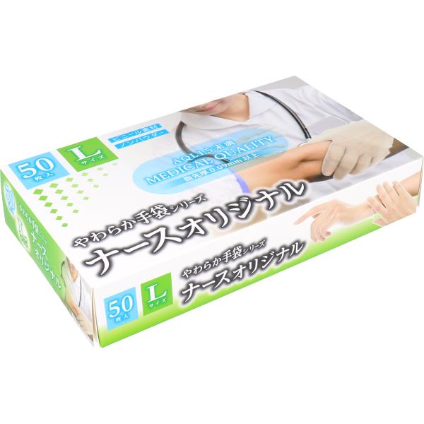 まとめ得 やわらか手袋 ナースオリジナル ビニール素材 Lサイズ 50枚入 x [6個] /k