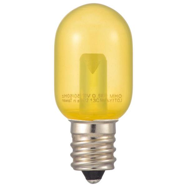 まとめ得 OHM LEDナツメ球装飾用 T20/E12/0.5W/13lm/クリア黄色 LDT1Y-...