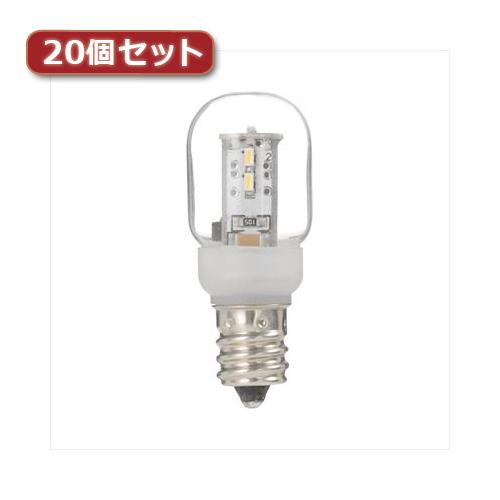 YAZAWA ナツメ形LEDランプ電球色E12クリア20個セット LDT1LG20E12X20 /l