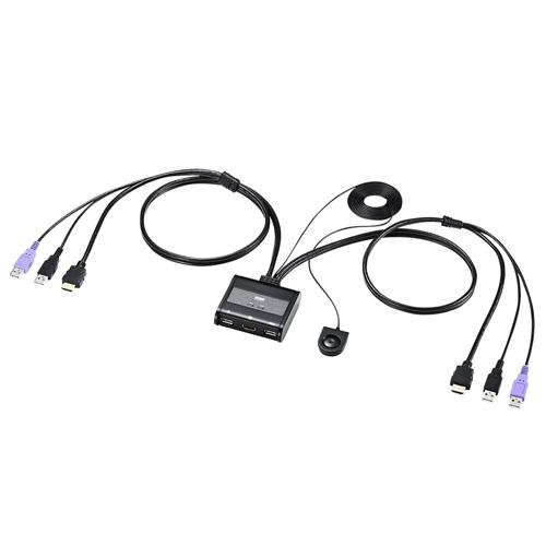 サンワサプライ HDMI対応手元スイッチ付きパソコン自動切替器(2:1) SW-KVM2WHU /l