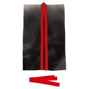 【法人様のみの販売】アーテック　サテンロングハッピ （ハチマキ付）　黒（赤襟）　L　002339の商品画像
