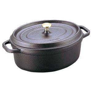 ストウブ STAUB 23cm ピコ ココット オーバル 黒
