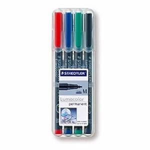 ポスト投函 ステッドラー ルモカラーペン 細 油性 M 4色セット 317WP4