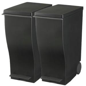 kcud クード スリムペダル#30 ブラック KUD30 BK 2個セット アイムディー ゴミ箱 ごみ箱 日本製 ふた付き 45リットル 袋対応 キャスター付き ペダル式 分別