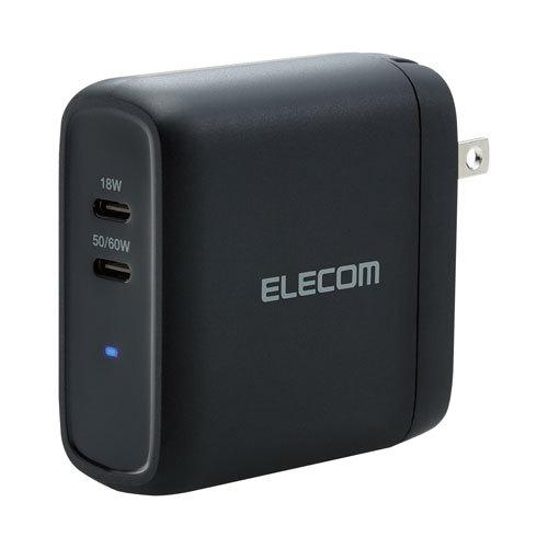 エレコム ELECOM AC充電器 USBコンセント Type-Cポート×2 合計68W 小型 軽量...