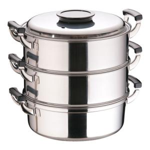 送料無料 食缶・給食道具 8L シルバーアルマイト 丸型二重 クリップ付