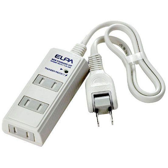 ELPA 耐雷サージ付コード付タップ 白 0.5m 3個口 WBT-3005SBN（W）