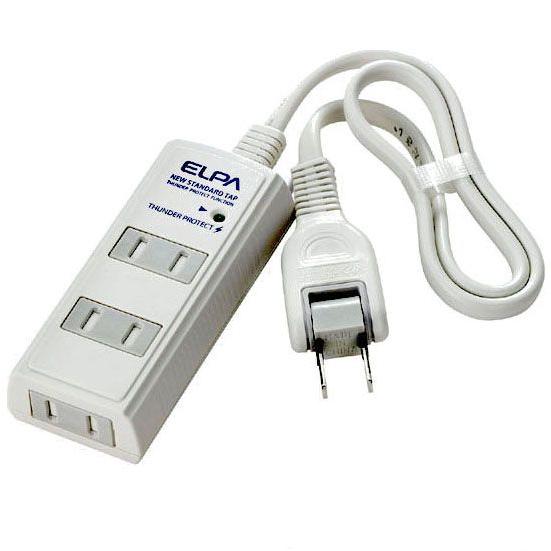 ELPA 耐雷サージ付コード付タップ 白 1m 3個口 WBT-3010SBN（W）
