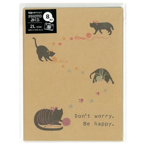 ナカバヤシ PHOTOぶくろ 2L判サイズ ネコ柄 PEV-2L-102