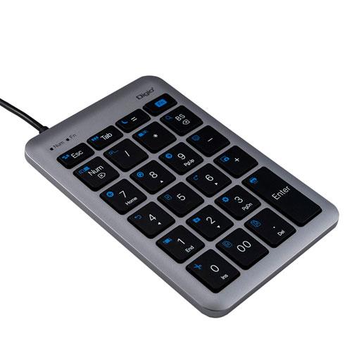 ナカバヤシ Digio2 有線 USB Type-C テンキーボード ショートカット付 グレーブラッ...