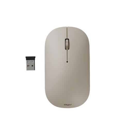 ナカバヤシ Digio2 無線 マウス 3ボタン BlueLED グレージュ MUS-RKT230G...