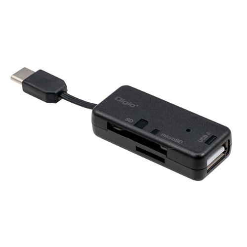 ナカバヤシ Digio2 USB2.0 Type-C SD-microSDカードリーダーライター ブ...