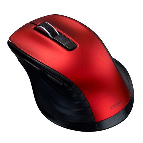 ナカバヤシ Digio2 Bluetooth 静音マウス 5ボタン BlueLED レッド MUS-...