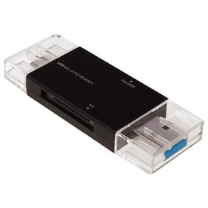 ナカバヤシ Digio2 USB3.0 Type-Cカードリーダー/ライター SD+microSD用 ブラック CRW-DC3SD71BK｜webby