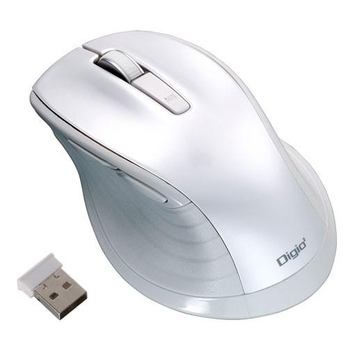 ナカバヤシ Digio2 大型無線BlueLEDマウス F_Line 静音 5ボタン ホワイト MU...