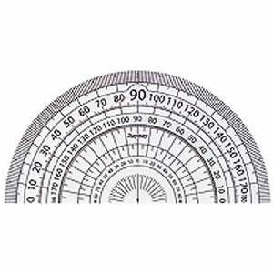 見やすい白黒 分度器 白 9cm APJ151Wの詳細画像1