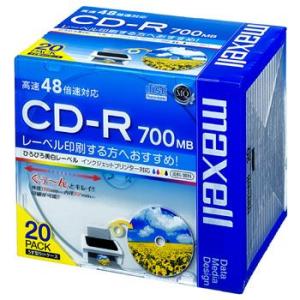 マクセル maxell CD-R 700MB ひろびろ美白レーベル 20枚 CDR700S.WP.S...