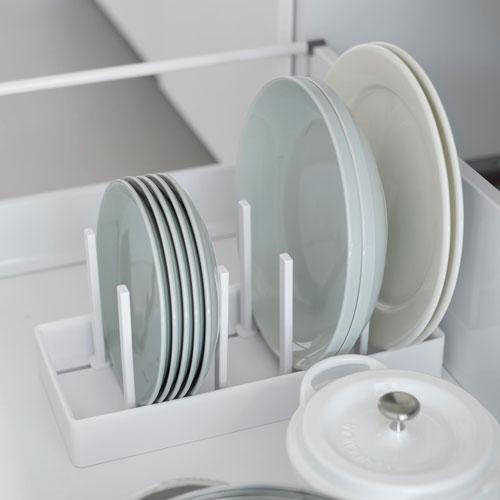 山崎実業 tower シンク下幅調節鍋蓋＆フライパン収納スタンド タワー W32 ホワイト シンク下...