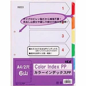 テージー カラーインデックスPP A4 2穴 6山 IN-1406