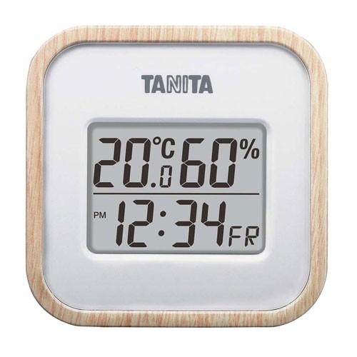 タニタ デジタル温湿度計 ナチュラル TT-571-NA 湿度計 温度計 熱中症 風邪 カビ 時計 ...